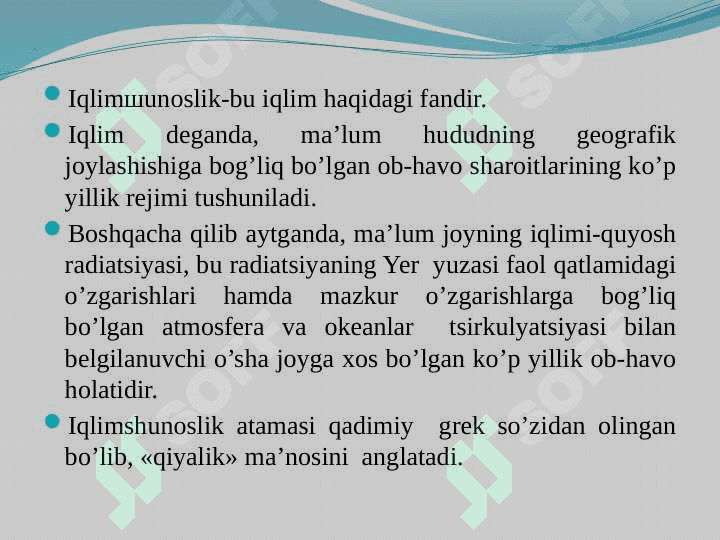 Umumiy gidrologiya va iqlimshunoslik fanining nazariy mashg’ulоtlari mazmuni 3