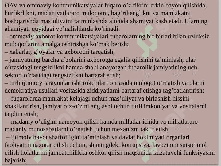 Media savodxonlikning maqsadi mazmun va mohiyati. 8