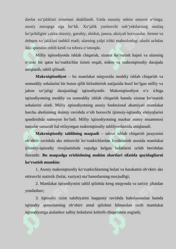 Milliy iqtisodiyot va uning makroiqtisodiy o‘lchamlari. 4