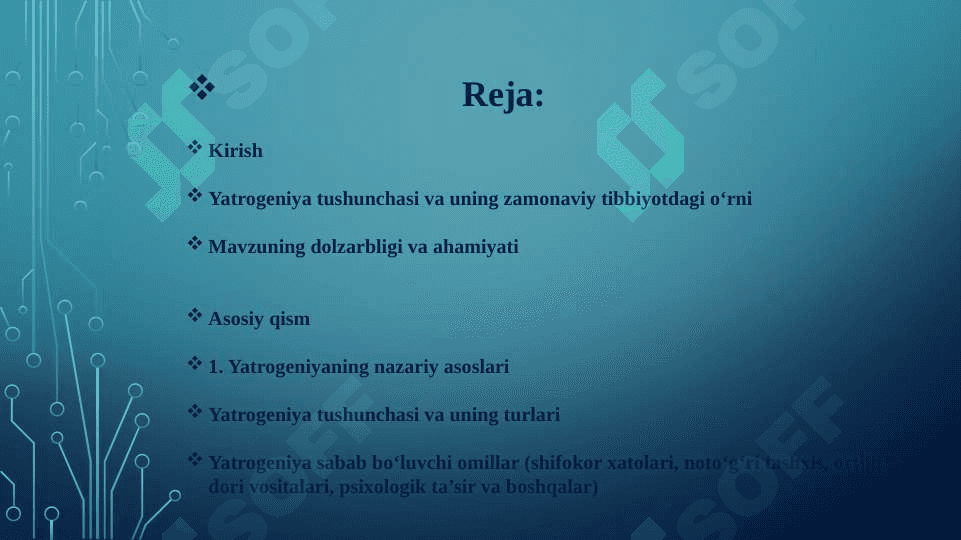 Xozirgi zamon tibbiyotida yatrogeniya muammolari. Yatrogeniyaning ahamiyati, dolzarbligi, xozirgi zamonning "agressiv" tibbiyot bilan bog'liqligi. 2
