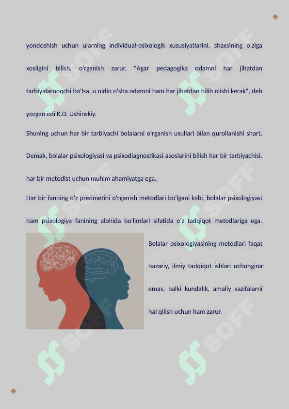 BOLALAR PSIXOLOGIYASI FANINING METODLARI 3
