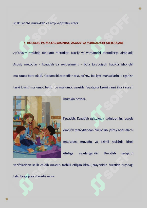 BOLALAR PSIXOLOGIYASI FANINING METODLARI 8