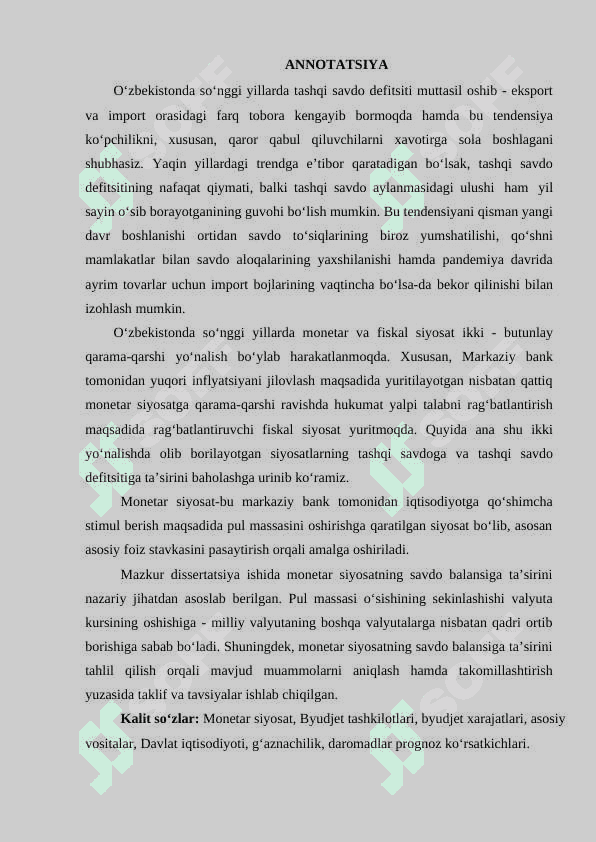MONETAR SIYOSATNING SAVDO BALANSIGA TA’SIRI 2