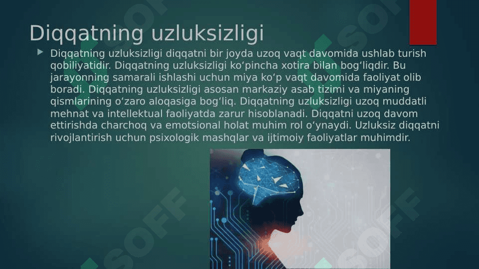 Diqqatning psixofiziologik mexanizmlari va indikatorlari 7
