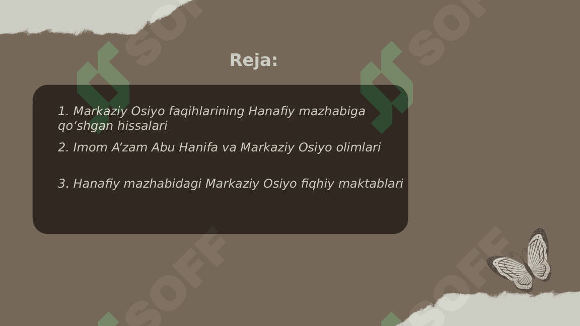 Hanafiy mazhabi rivojida Markaziy Osiyo faqihlarining roli va hissasi. 2