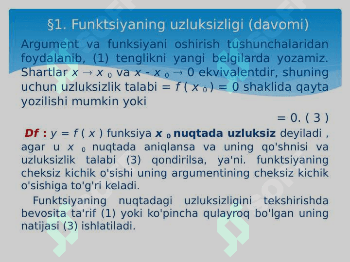 Funksiyaning uzilish nuqtalari va ularning turlari,Funksiyaning noli 6