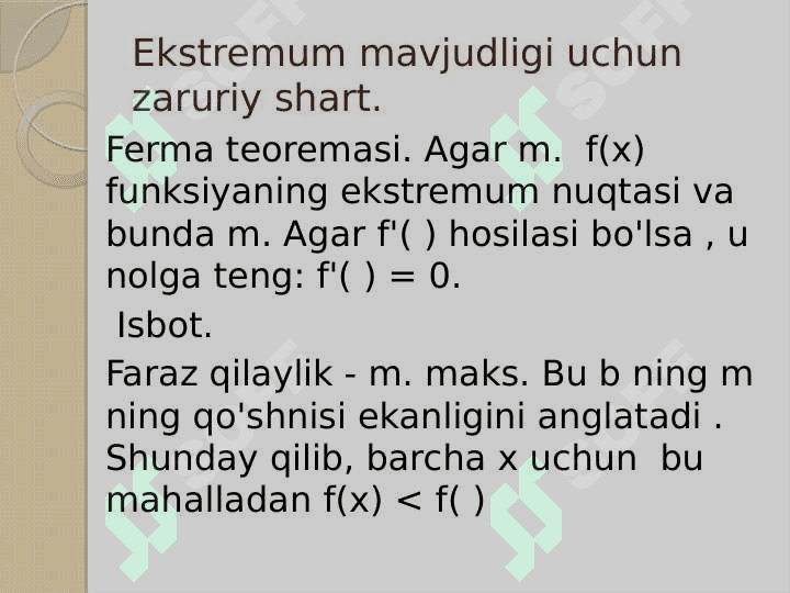 Birinchi tartibli hosila yordamida funksiyalarning ekstremumlarini tekshirish 5