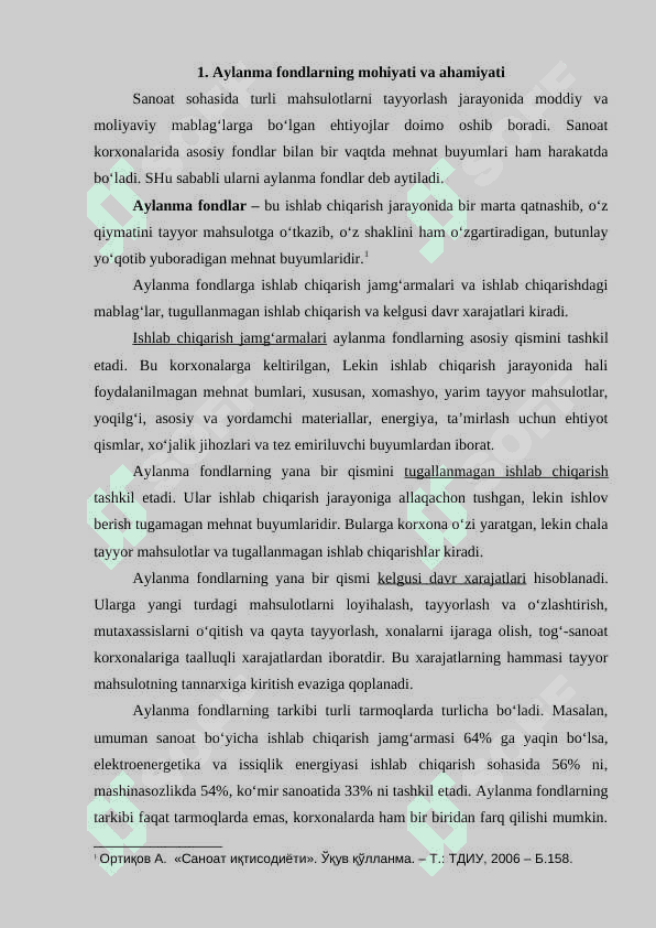 SANOAT ISHLAB CHIQARISHINING AYLANMA FONDLARI VA MABLAG‘LARI 2
