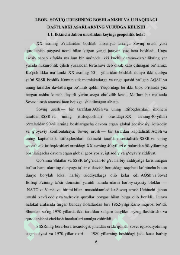 SOVUQ URUSH TARIXI TARIXSHUNOSLIGI 5