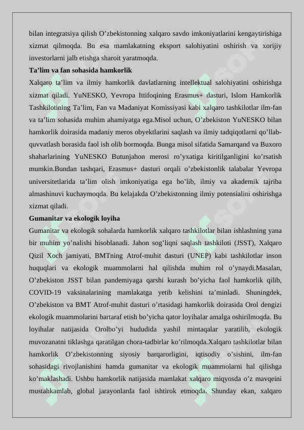 Xalqaro tashkilotlar bilan hamkorlik 7