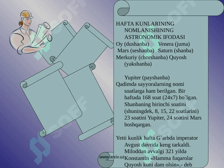 Qadimgi vaqt o’lchovining
dastlabki shakllari 4