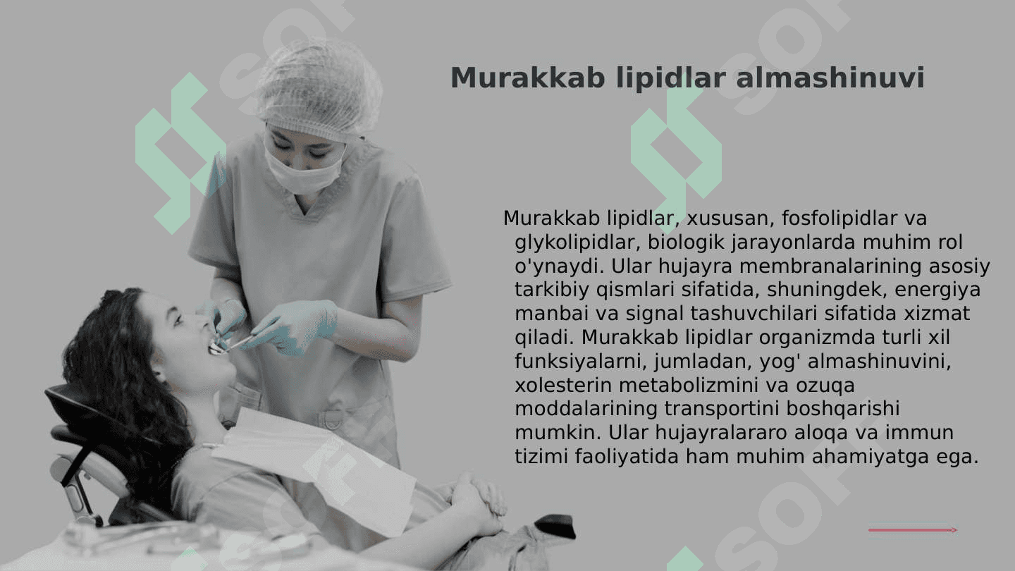 Murakkab lipidlar almashinuvi Xolesterin metobolizmu Yogʻ almashinuvining boshqarilishi 3