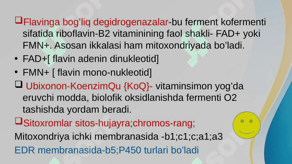 Biologik oksidlanish va katabolizmning umumiy yo’llari 5