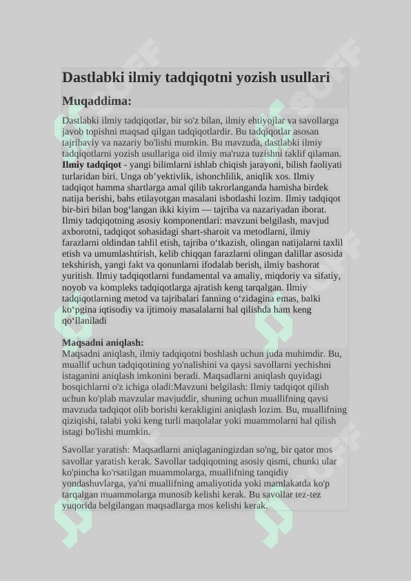 Dastlabki ilmiy tadqiqotni yozish usullari 2
