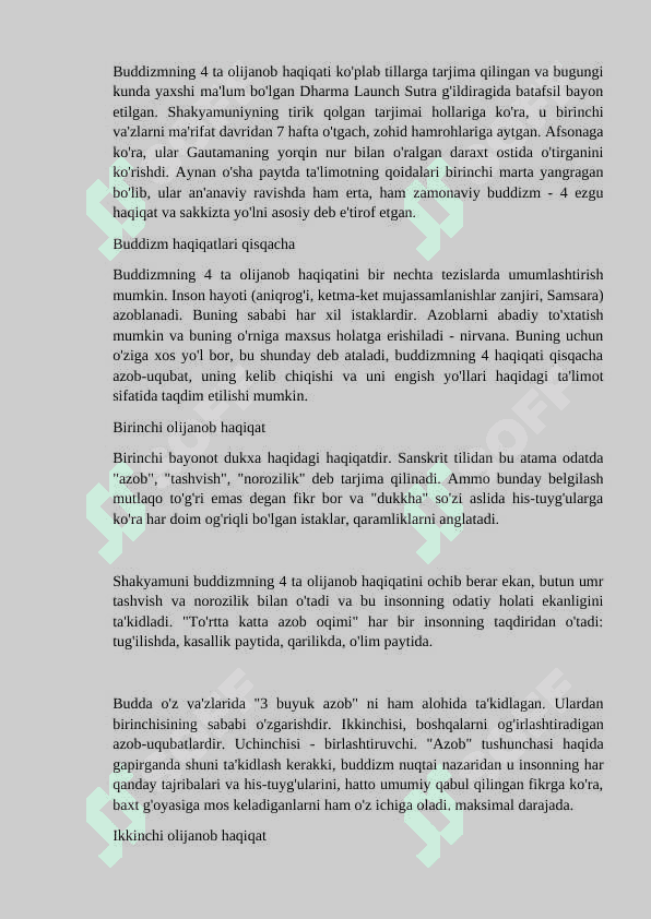 Buddizma ta'limotida - to'rt oliy haqiqat, nirvana haqidagi qarashlar 3