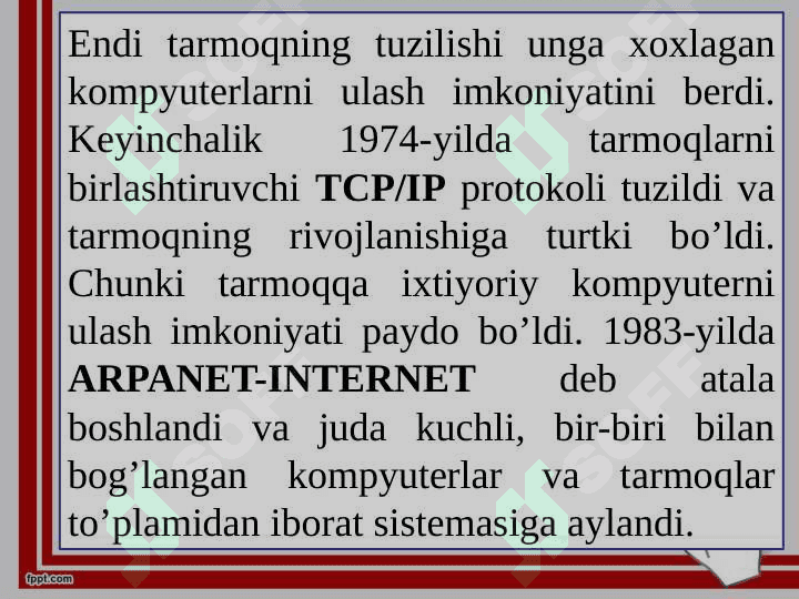 Internet tarixi va rivojlanishi -Internetning paydo bo'lishi, tarixi, va uni rivojlanishi haqida tushuncha 4