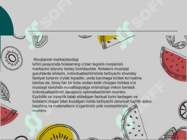 Maktabgacha ta'lim muassasalarida davlat o'quv dasturini qo'llash,ilk qadam dasturining ahamiyati 8