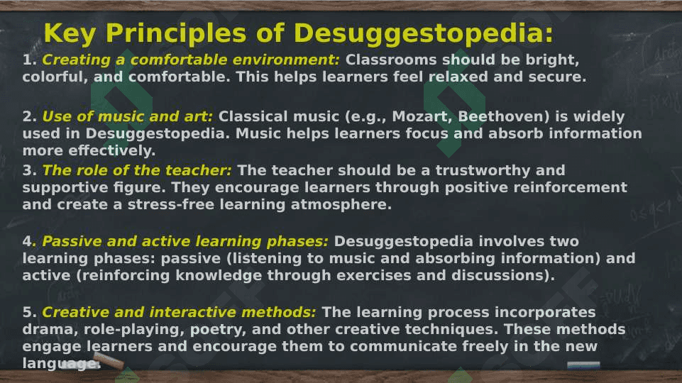 Desuggestopedia in language learning. 4