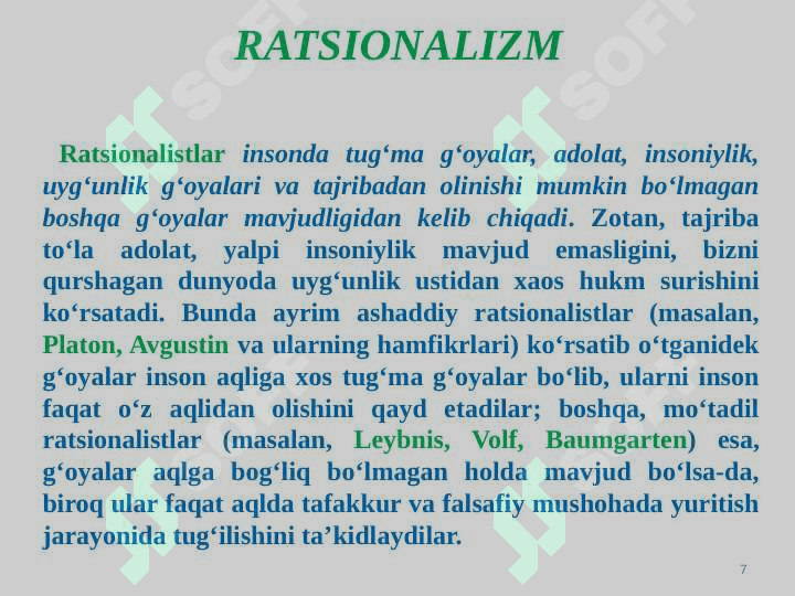 Bilish falsafasi 7