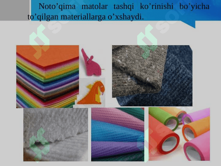 Noto’qima materiallarning olinishi,tuzilishi va xususiyatlari 3