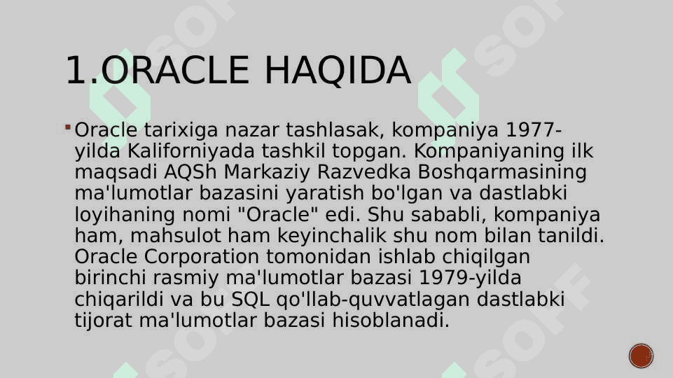 ORACLE MALUMOTLAR BAZASI prezentatsiya ,slide. 4