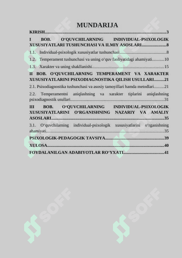 O‘quvchilarning individual-psixologik xususiyatlari psixodiagnostikasi: temperament va xarakter 2