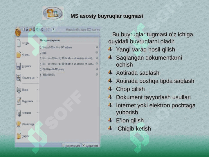 Matnli axborotlarni yaratish va ishlov berish texnologiyasi 8