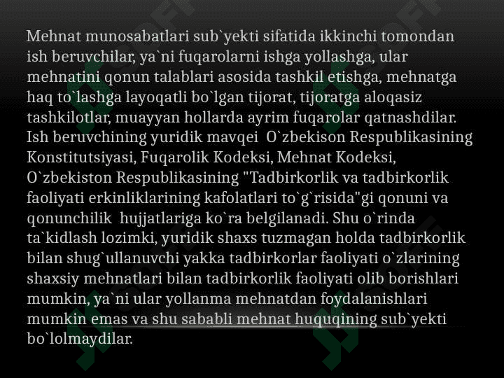 MEHNAT HUQUQI ASOSLARI 7