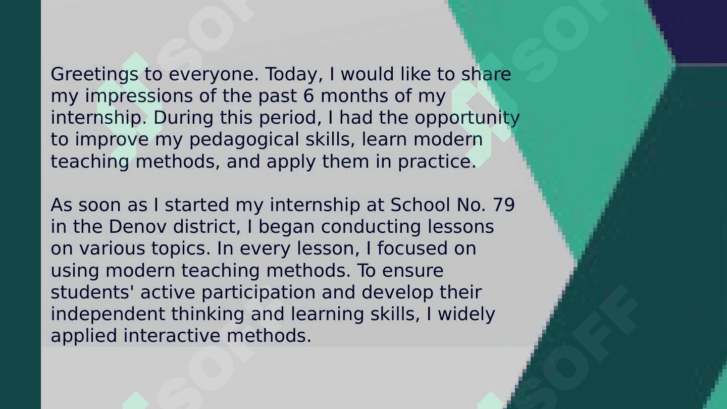 My teaching practice 3