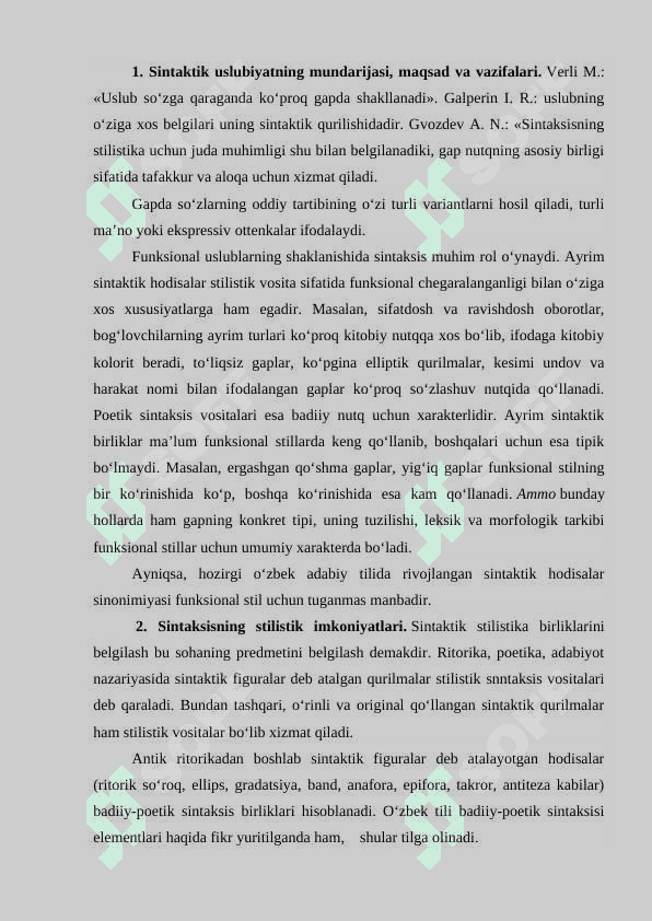 Sintaktik uslubiyat. Sodda gaplar uslubiyati 2