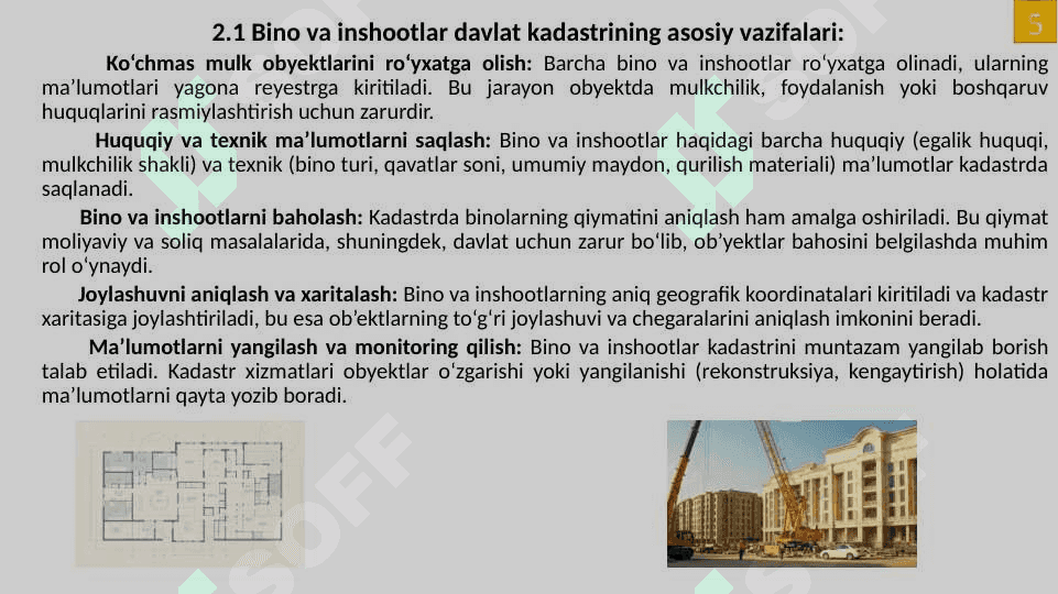 Bino inshoatlar dakadastrini yuritish 5