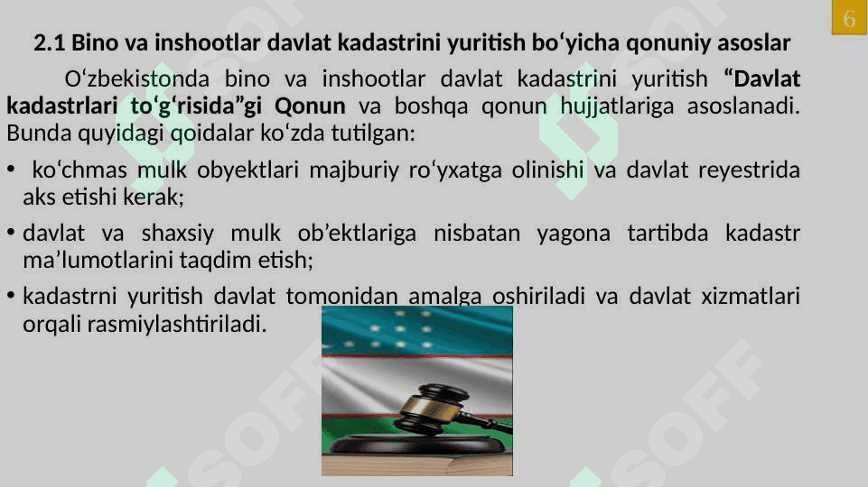 Bino inshoatlar dakadastrini yuritish 6