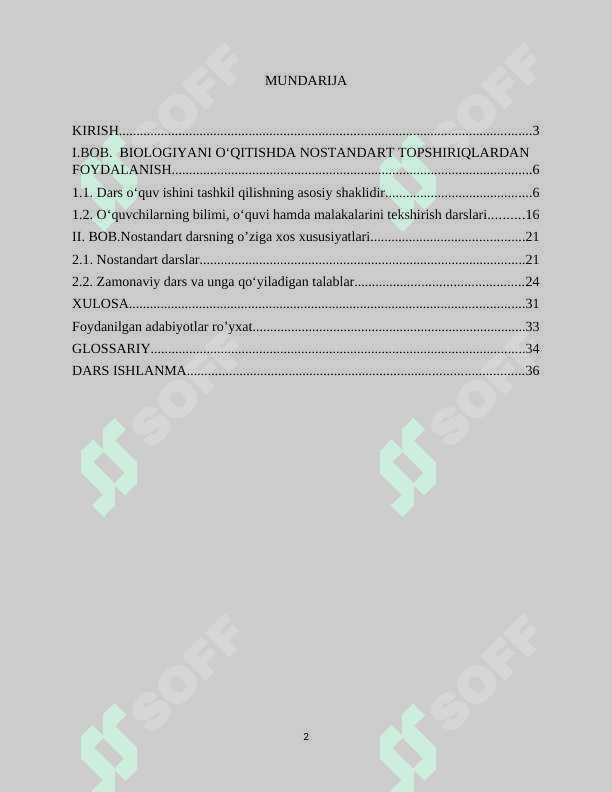 Biologiyani o‘qitishda nostandart topshiriqlardan foydalanishning o‘ziga xos xususiyatlari 2
