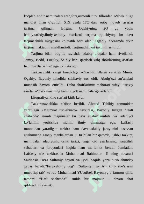 Xiva adabiy muhitidagi madaniy hayot. Abulg‘ozi Bahodirxonning Shajarayi turk asari adabiy manba sifatida 3