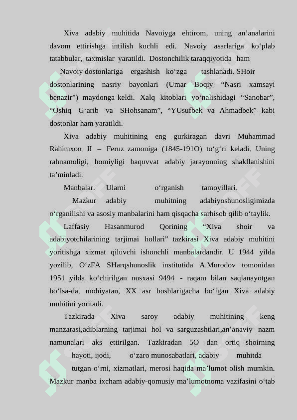 Xiva adabiy muhitidagi madaniy hayot. Abulg‘ozi Bahodirxonning Shajarayi turk asari adabiy manba sifatida 4