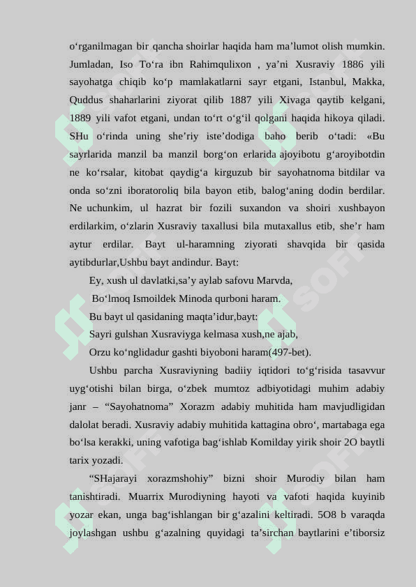 Xiva adabiy muhitidagi madaniy hayot. Abulg‘ozi Bahodirxonning Shajarayi turk asari adabiy manba sifatida 7