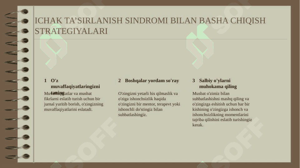 Ichak  ta’sirlanish sindromi. ICHAK TA'SIRLANISH SINDROMI 6