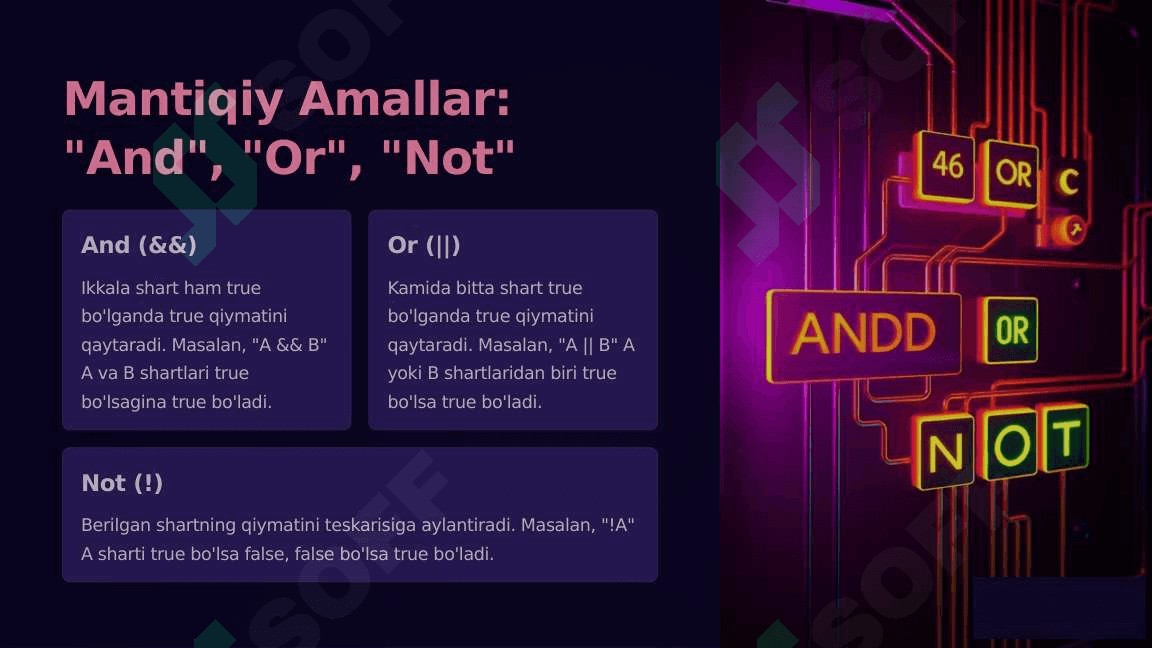 C# Dasturlash Tilidagi Mantiqiy Amallar 3