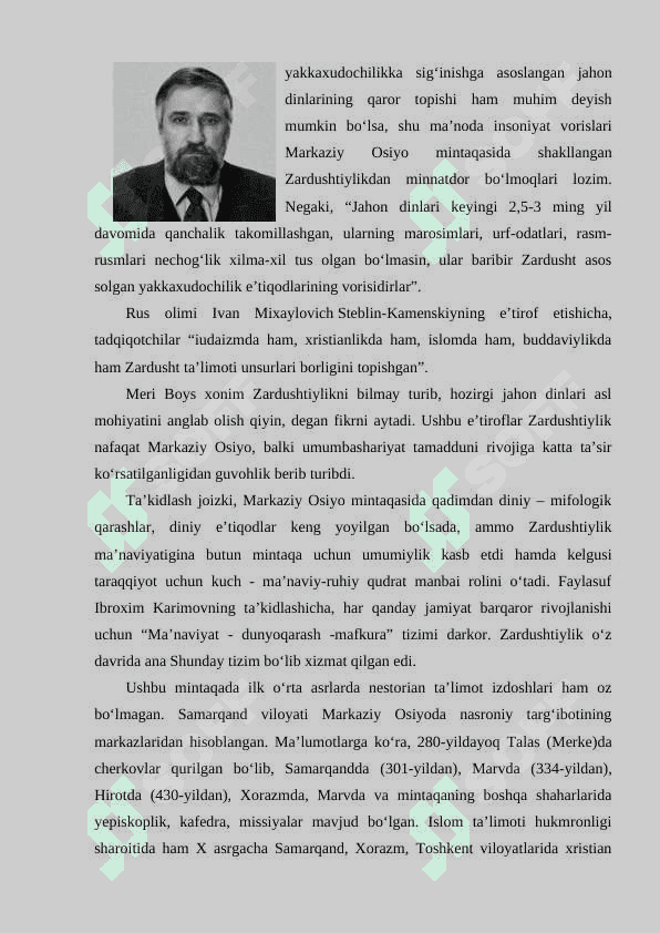 MARKAZIY OSIYO SIVILIZATSIYALARI. MARKAZIY OSIYO - SIVILIZATSIYASINI YUZAGA KELTIRUVCHI MUSTAQIL MANBA 3