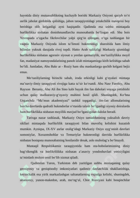 MARKAZIY OSIYO SIVILIZATSIYALARI. MARKAZIY OSIYO - SIVILIZATSIYASINI YUZAGA KELTIRUVCHI MUSTAQIL MANBA 5