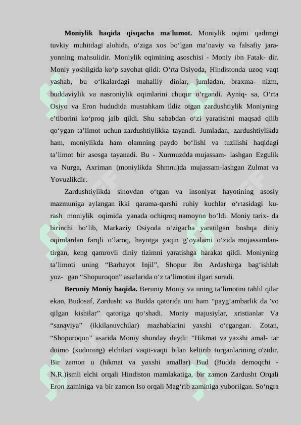 MONIYLIK OQIMIDAGI QADIMGI TURKIY ADABIYOT 2