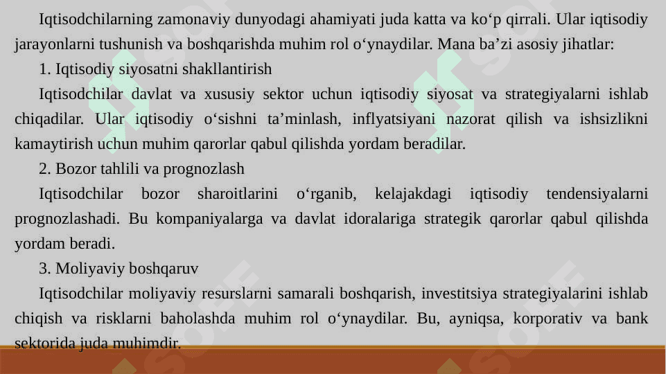 Iqtisodchi mutaxassisning kasbiy ko‘nikmalari 5