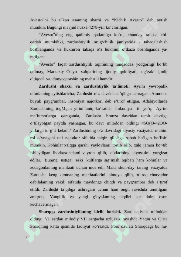 YOZMA YODGORLIKLAR.QADIMGI YODGORLIKLARNING YOZUV XUSUSIYATLARI. AVESTO. 4