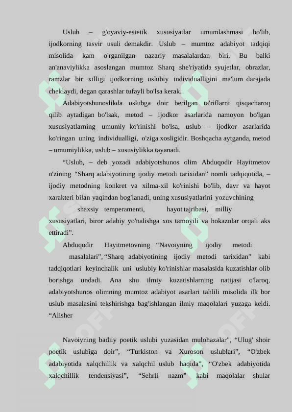 MUMTOZ ADABIYOTDA BADIIY USLUB TUSHUNCHASI 2