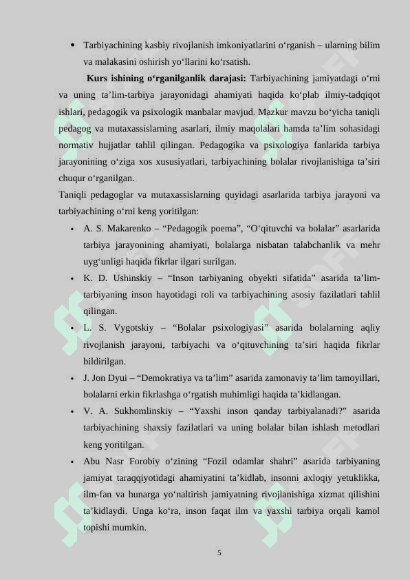 Tarbiyachi va uning jamiyatda tutgan o‘rni 5