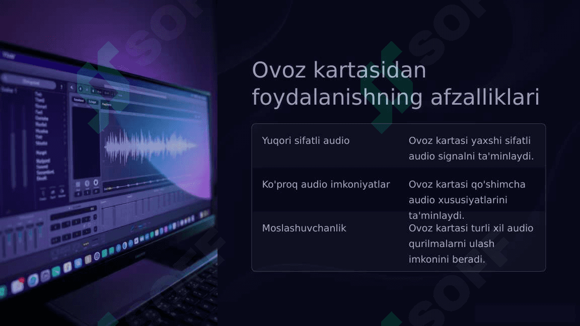 Ovoz kartasini o'rnatish sozlash 1