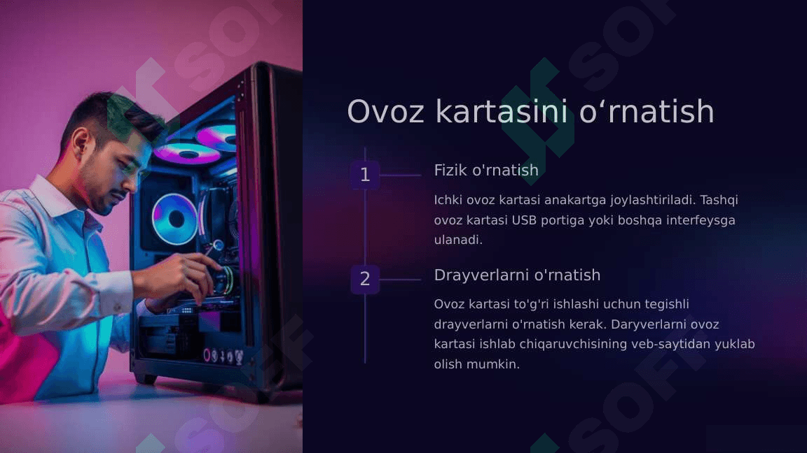 Ovoz kartasini o'rnatish va sozlash 3