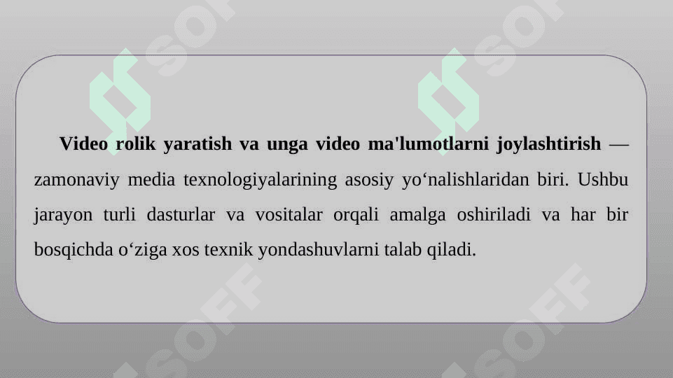 Rolikga video ma’lumotlarni joylashtirish usullari. 3