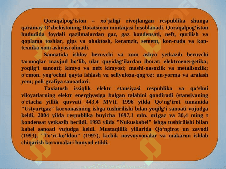 Mustaqillik yillarida Qoraqalpog‘iston Respublikasi 7