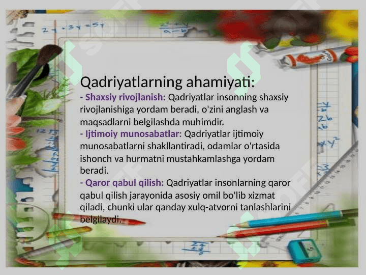 O’quvchi yoshlarda qadriyatga yo’nalganlikni tarkib toptirish 4